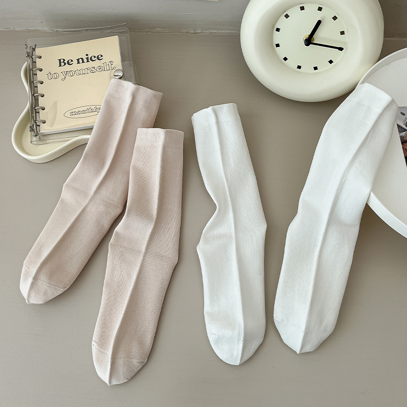Sock stall, one-piece consignment, wide-mouth postpartum socks, women's mid-calf socks, new autumn and winter socks, casual women's socks, breathable pile socks, solid-color cotton socks, one-piece consignment details Picture