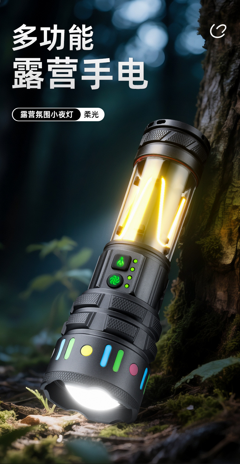 New cross-border outdoor long-range zoom white laser high-intensity flashlight, charging multi-functional camping lamp flashlight pic 1