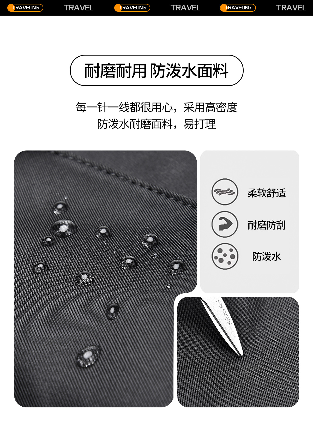 纯色百搭学生书包双肩包15.6寸牛津布初高中大学生背包休闲旅行包详情8