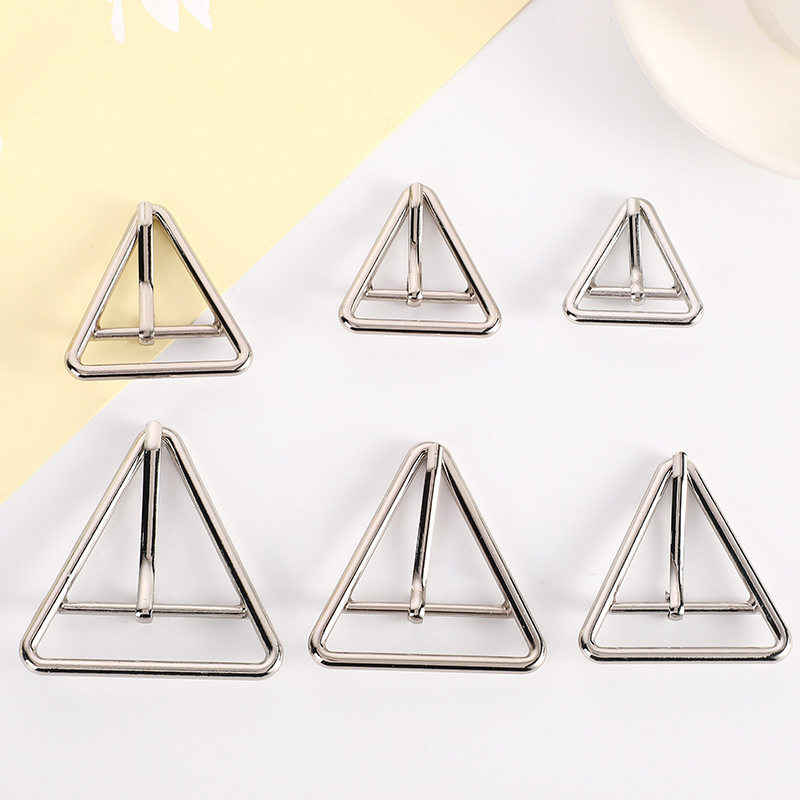 Fashion Metal Triangle Waist Buckle Activity Adjustable Clothing Coat Trench Belt Decorative Button Suspenders Accessories details Picture