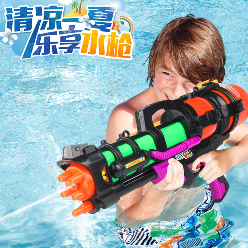 跨境儿童戏水抽拉式水枪背包玩具 户外夏季沙滩水枪玩具 地摊玩具图