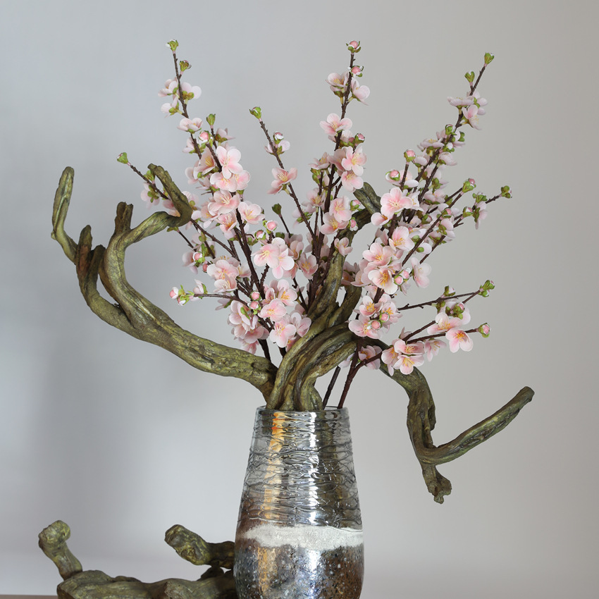 杏花 仿真花3D胶布桃花假花手感中式梅花 家居装饰样板房造型详情11