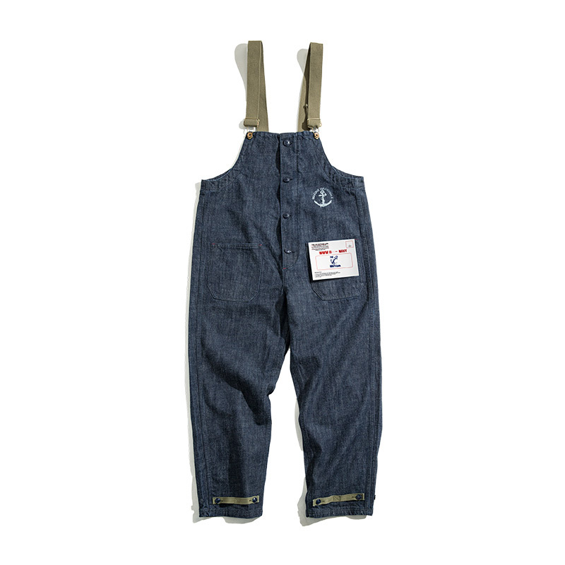 Madden workwear American retro deck overalls, spring and autumn washed denim red-eared straight-leg jeans for men's fashion Item Picture