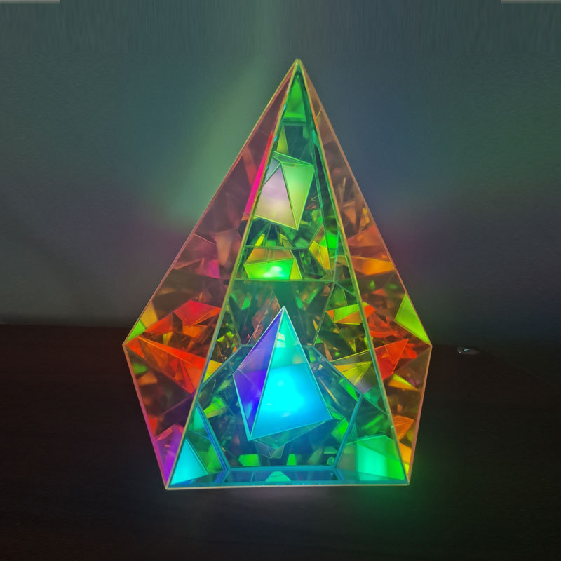 Cross-Border Colorful Table Lamp Pyramid Camping Lamp Qixi Gift Decoration Net Red Creative E-Sports Table Atmosphere Lamp Application Scenario