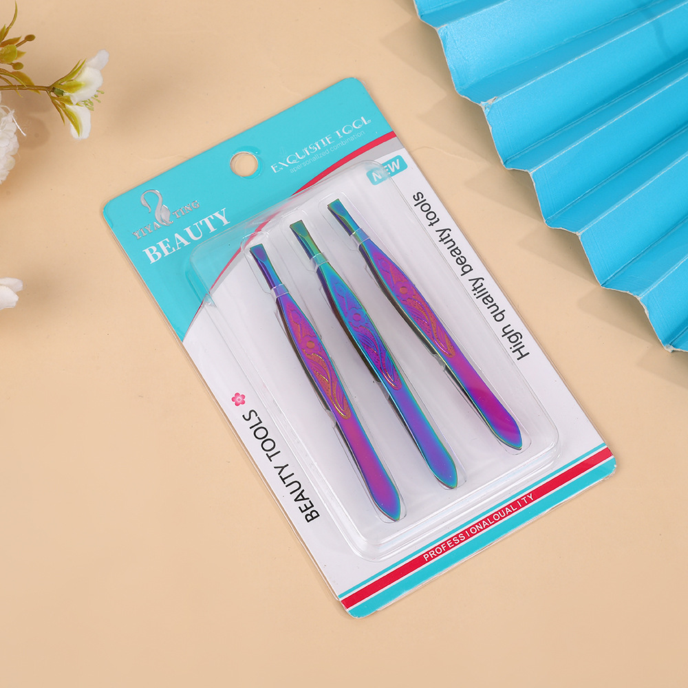 Eyebrow straightener, stainless steel flat and slanted hair plucking pliers, beard magic tool, false eyelash straightener, tweezers, beauty and makeup tools Application Scenario
