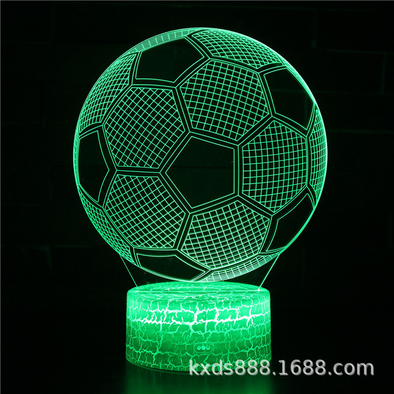 跨境专供足球队标系列3D台灯LED七彩触摸遥控小夜灯USB创意礼品灯详情图1