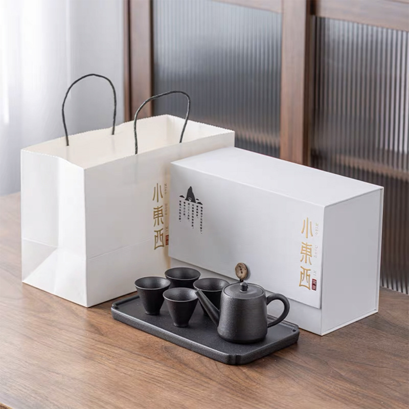 日式茶具一壶四杯干泡盘陶瓷功夫茶具套装公司伴手礼logo礼品茶具