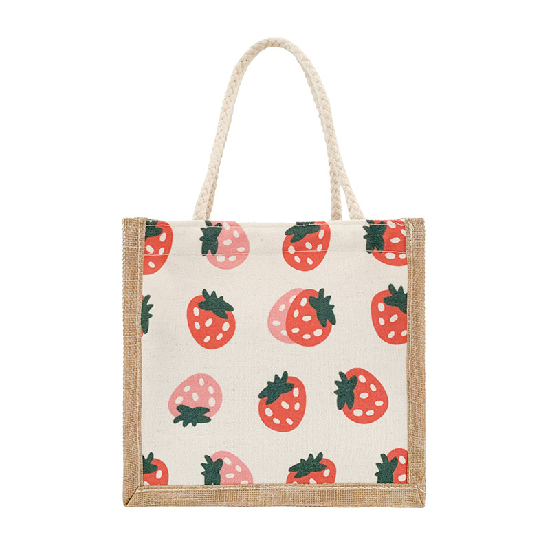 Mini handbag 2024 National trend linen women's handbag, cotton and linen material beach style hand-held bag manufacturer wholesale Item Picture