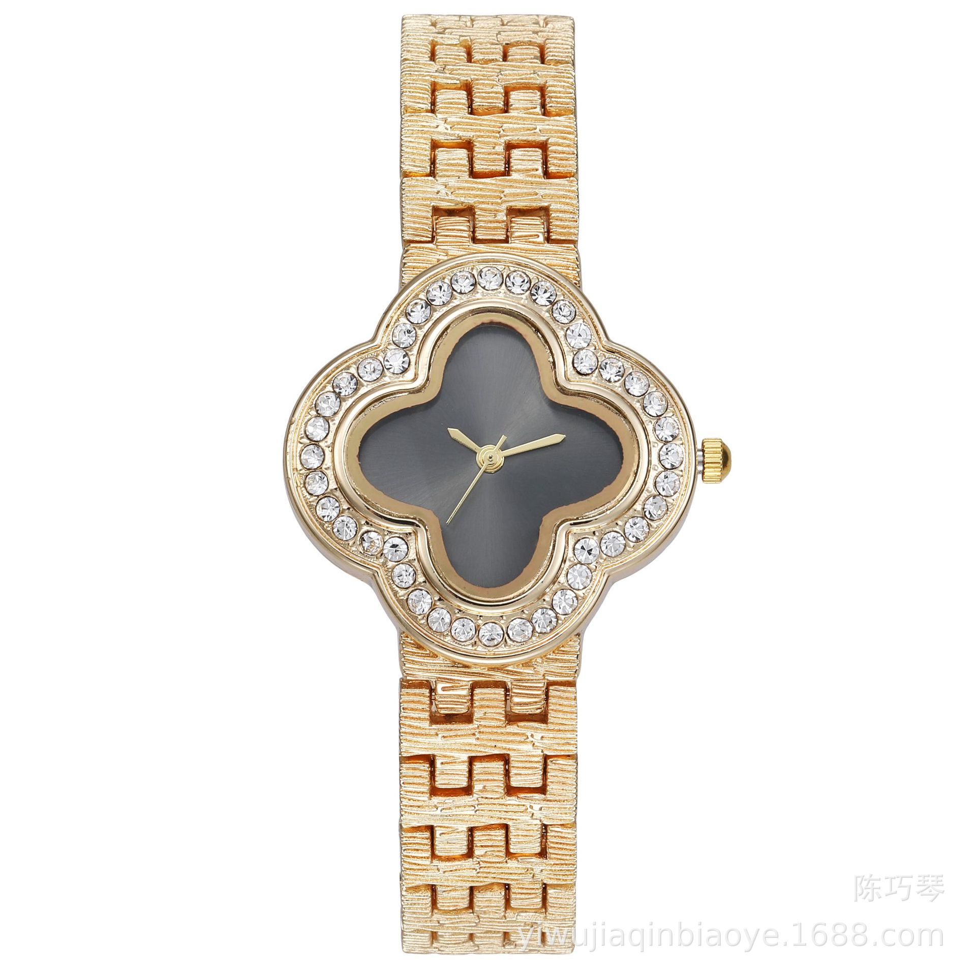 满天星镶钻/跨境商品/花朵手链手表白底实物图