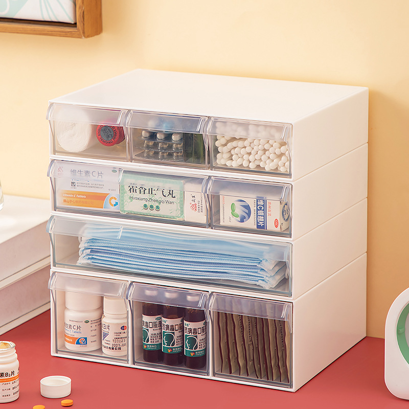 Household multi-layered compartment-classified medicine box, medicine storage box, multi-functional medicine box, first aid box, dust-proof storage box for organization
