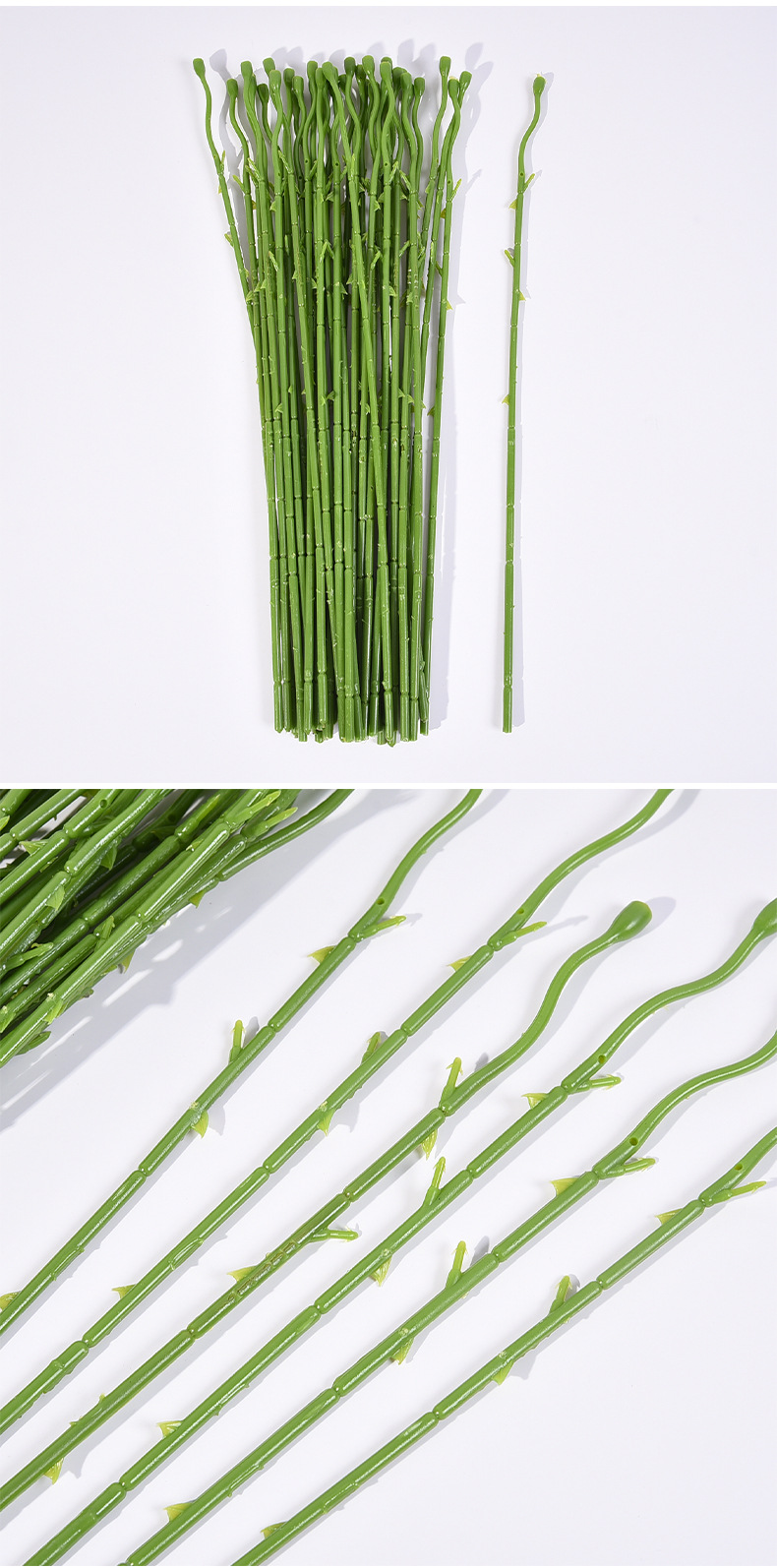弯头单支牡丹杆半成品仿真绿植杆子手工diy材料塑料配件花艺花材详情8