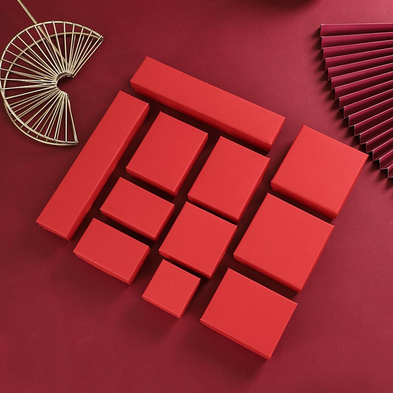 Factory direct sales of top and bottom cover kraft paper packaging boxes, stud earrings, necklaces, rings, bracelet boxes, jewelry boxes, wholesale and in stock details Picture