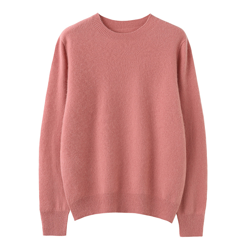 一线成衣圆领羊毛衫女秋冬新款纯色套头长袖宽松百搭针织毛衣打底详情37