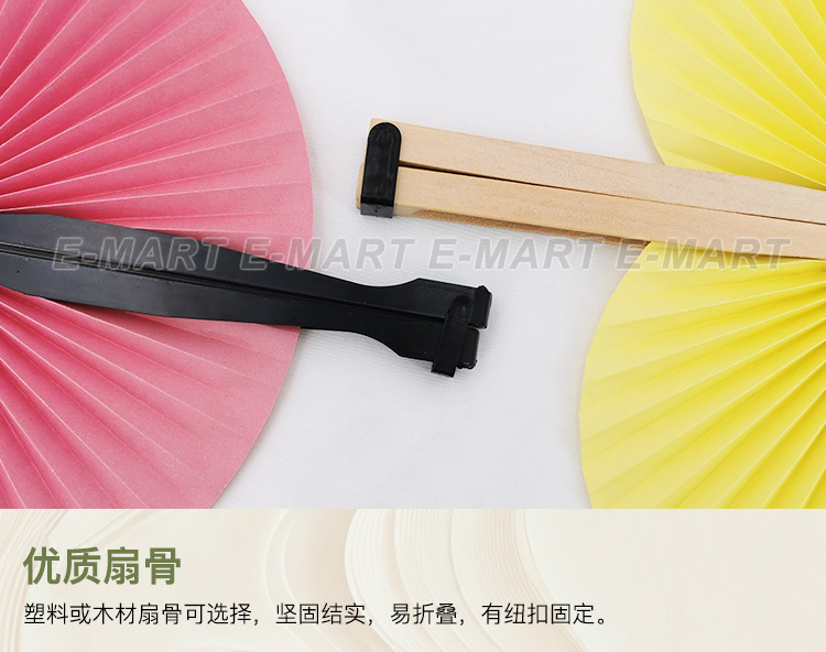 扇子折疊古风木柄团扇批发广告扇各种图案礼品婚礼圆扇女生表演扇详情5