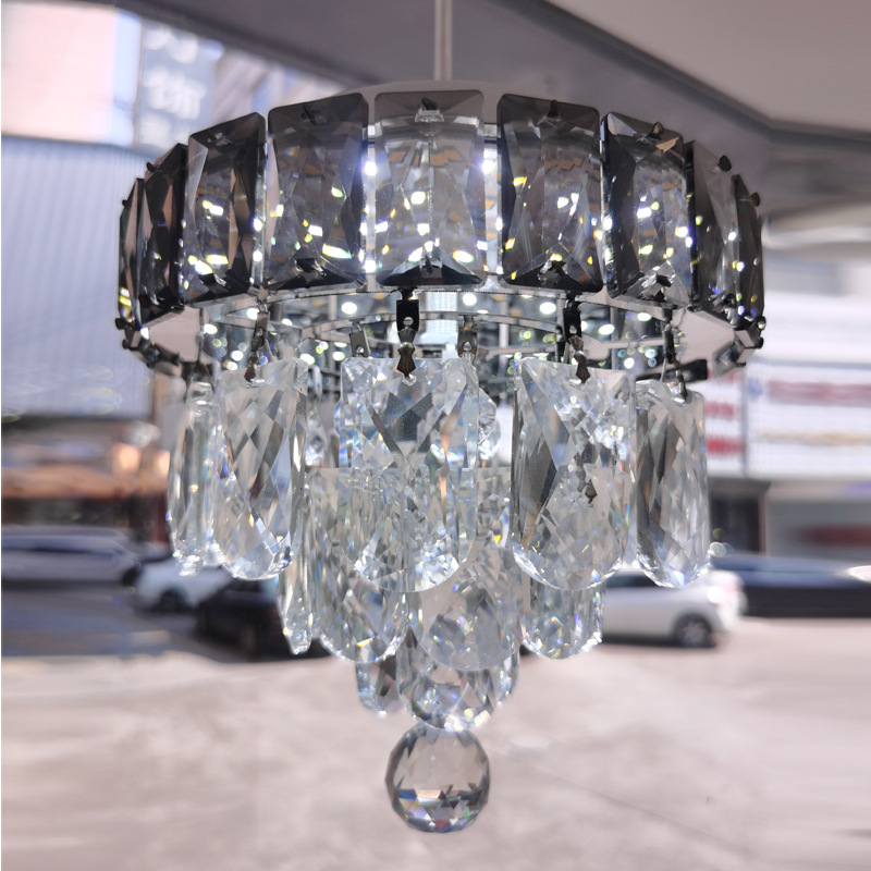Creative led crystal chandelier, simple and individual bedside lamp, entrance corridor light, simple dining room bar table lamp details Picture