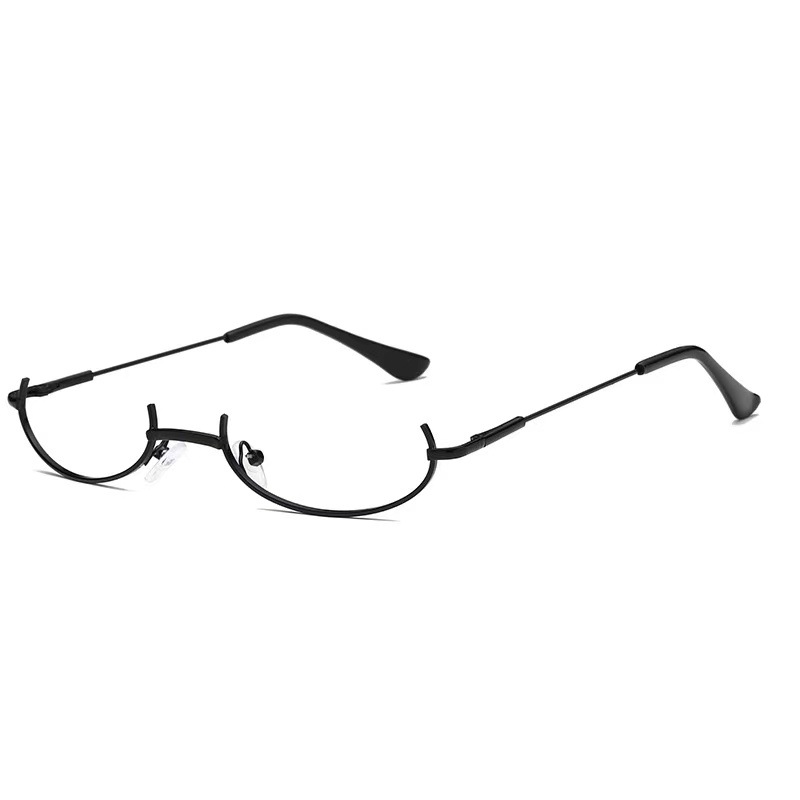 二次元cos下半框眼镜 ins文艺软妹装饰眼镜 复古无镜片框架眼镜详情图1