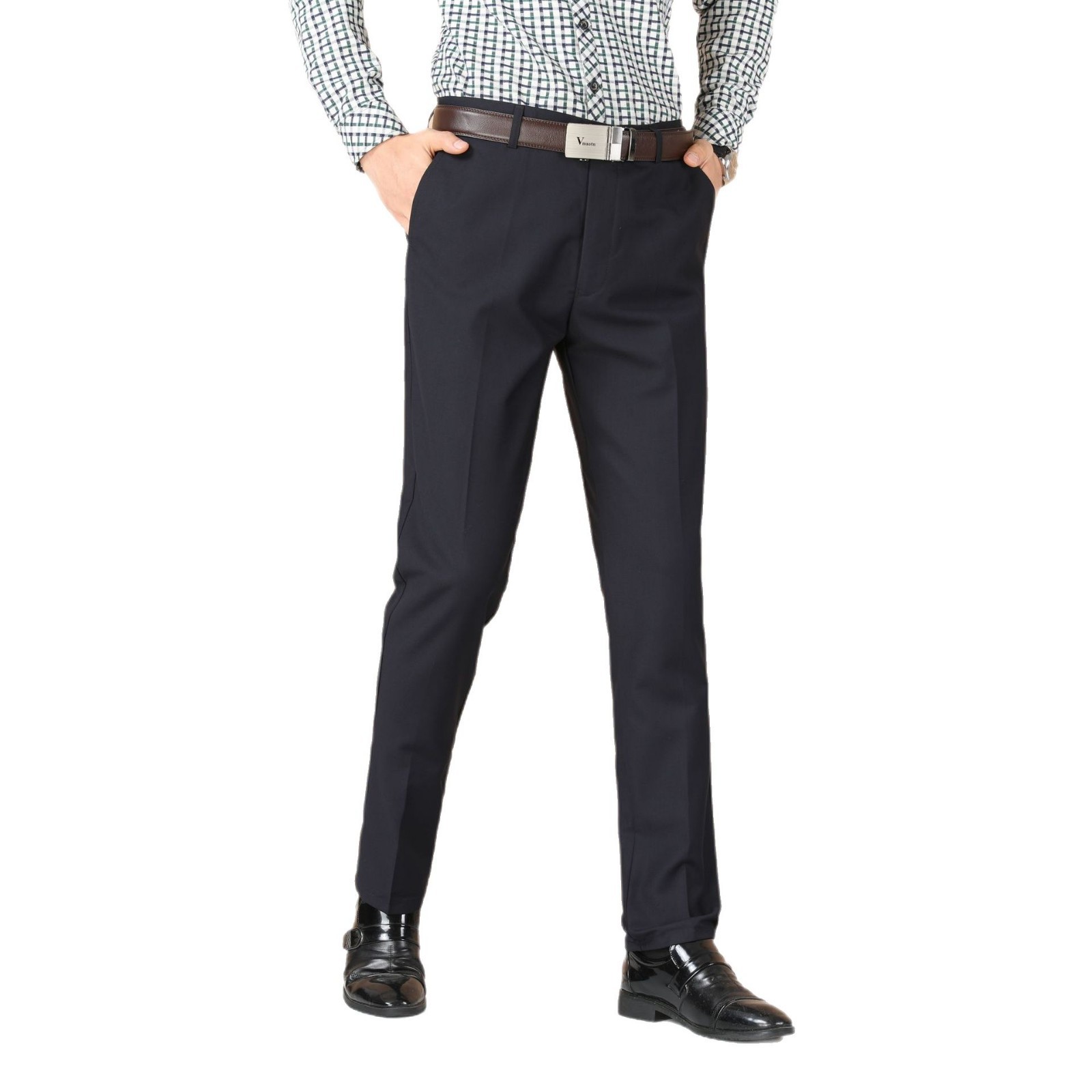 Men's formal straight-leg suit pants, spring and autumn business men's suit pants, slim-fit casual suit pants, one-piece consignment Item Picture