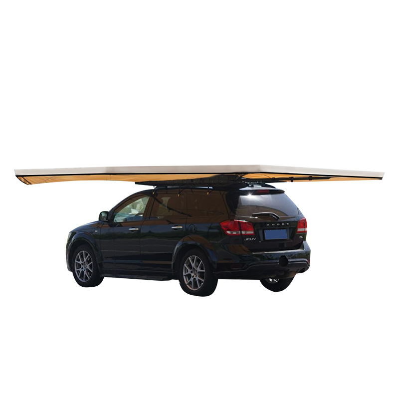 360-degree car side tent, fully automatic quick-opening rear camping side tent, fan-shaped outdoor camping car side canopy Application Scenario