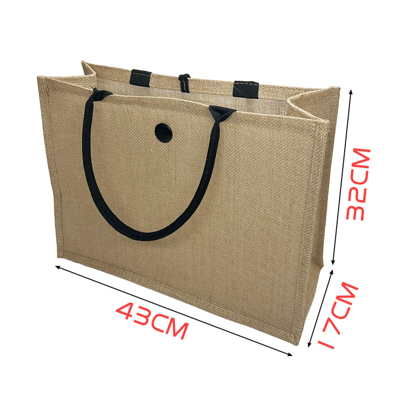 Simple Non-Printing Linen Tote Bag Jute Hand Bill Shoulder Bag Can Print Logo Cotton Linen Canvas Environmental Shopping Bag Application Scenario