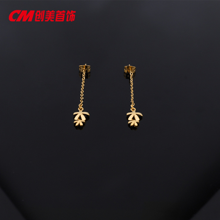 Chuangmei Jewelry's long tassel earrings, a trendy Instagram high-end earpiece, are a niche retro earring for women in autumn and winter Specification image