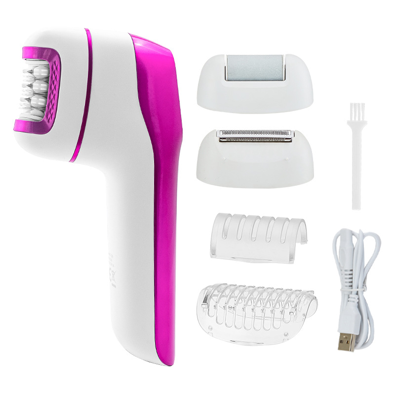 Hatteker Electric Hair Remover Multi-Function Shaver Underarm Private Hair Removal Extractor Foot Grinder Exfoliator Item Picture