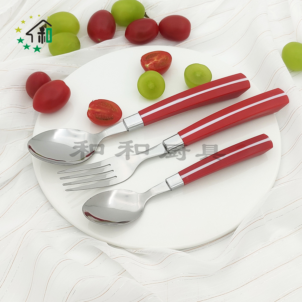 Cross-Border Wholesale 24 Sets Of Stainless Steel Spoon Portable Household Tableware Western Steak Knife, Fork And Spoon Gift Set Application Scenario