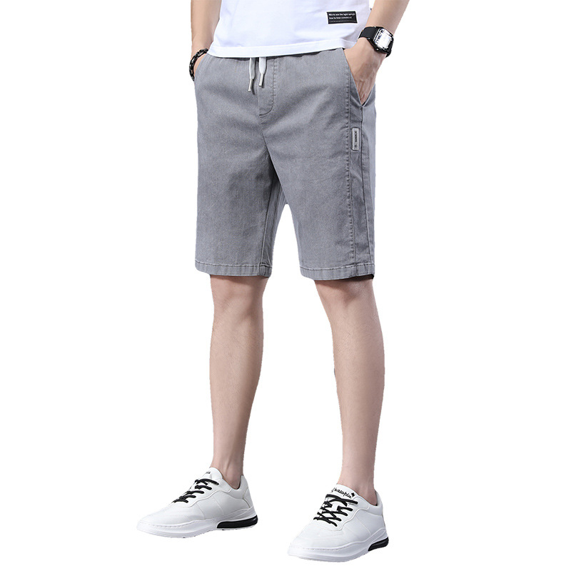 男士短裤夏季白底实物图
