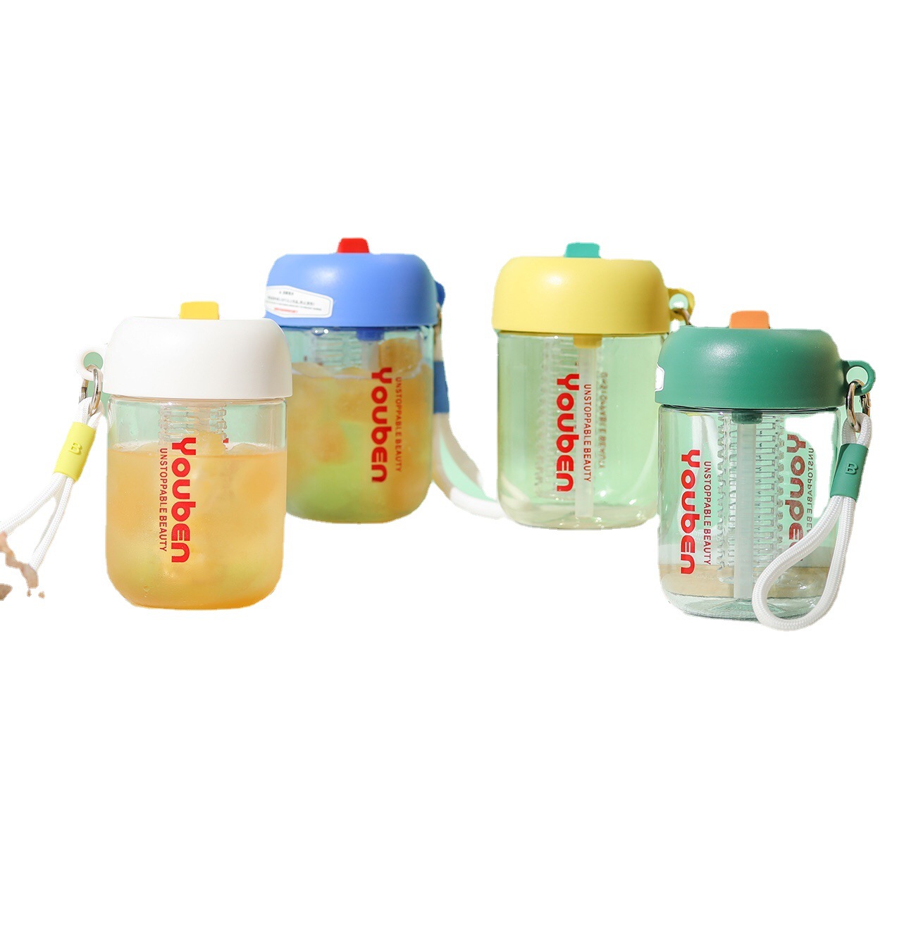 Fashion Portable Pot Belly Straw Cup Casual Convenience Cute Pot Belly Cup Di Yi Large Capacity Outdoor Sports Water Cup Item Picture