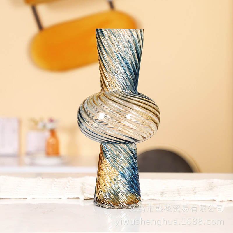 北欧简约创意/高档琉璃花瓶/玻璃花瓶摆件细节图