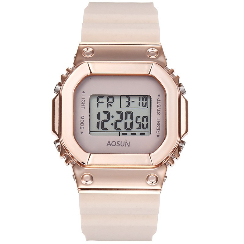 A 3D Korean-style trendy and fashionable electronic watch for male and female students with multi-functional alarm clock, luminous sports and diving Item Picture