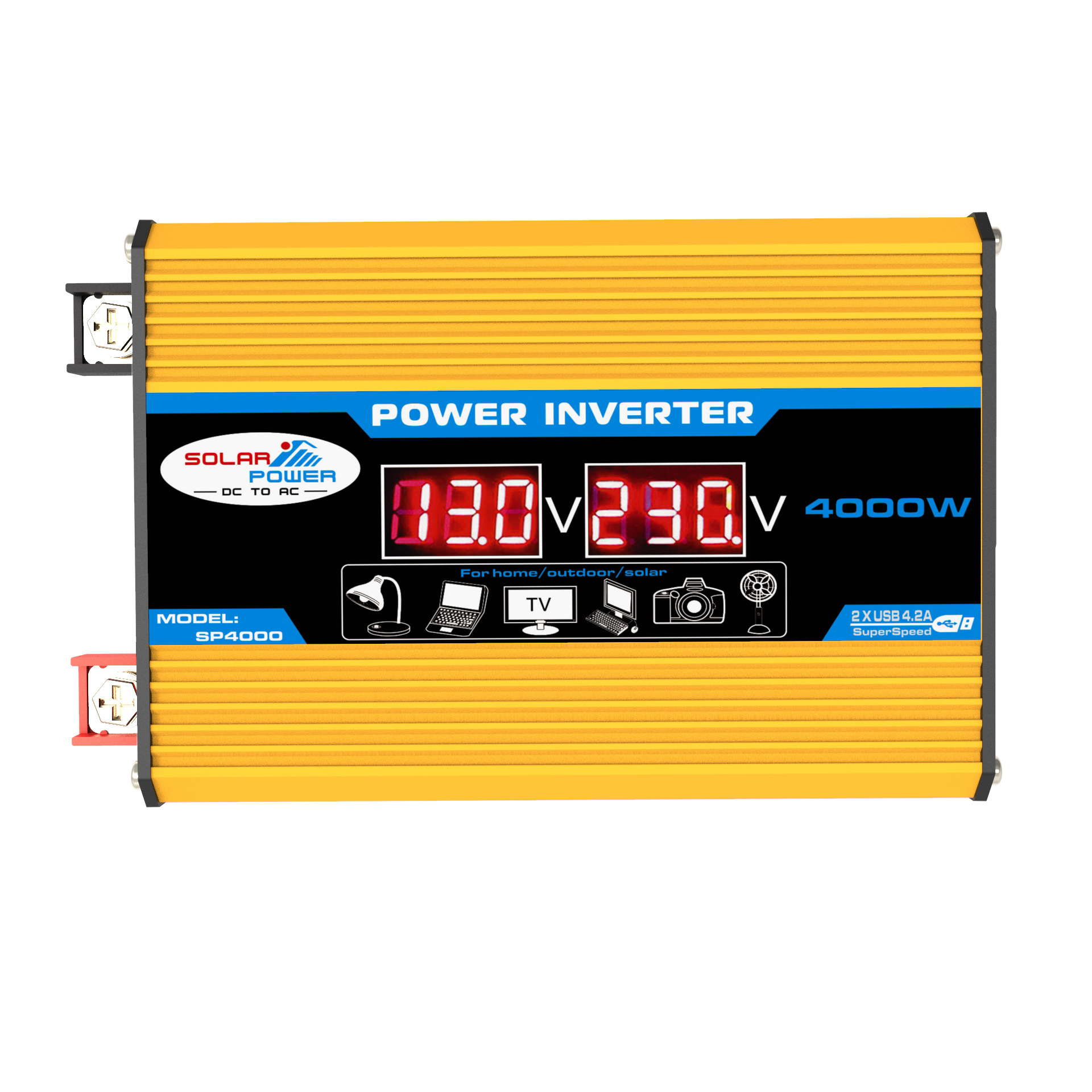Cross-border bestseller inverter 12V-220V/110V300W portable with dual USB for car and home use and display screen pic 25