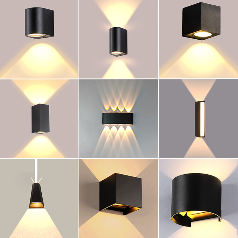Outdoor waterproof led wall lamps, staircase, villa, hotel exterior wall, courtyard indoor wall lamps, double-head up and down lighting, wall-washing lamps full figure