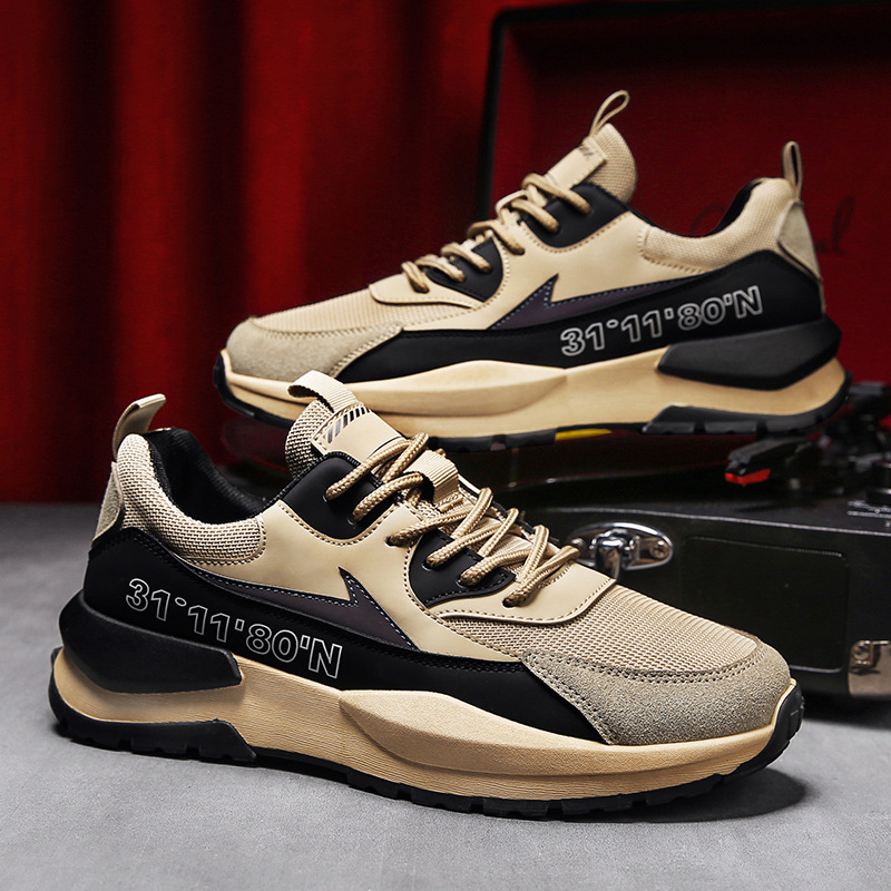 春季新款老爹鞋透气网布运动潮鞋四季休闲旅游男鞋增高时尚百搭