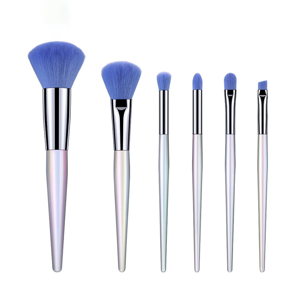 Nuevo 6pcs electrochapado mango de plástico cepillo de maquillaje cepillo de sombra de ojos cepillo de labios cepillo de cejas crossover fuente shanilak Application Scenario
