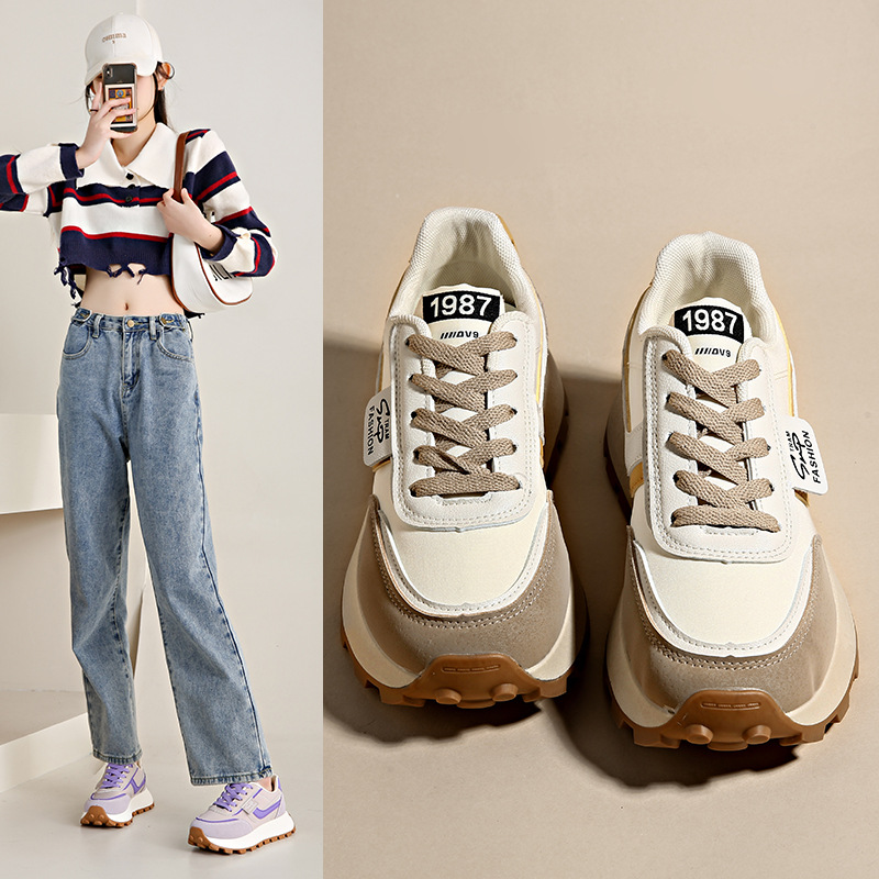 2024秋季新款休闲鞋女学生运动跑步鞋ins潮厚底韩版阿甘鞋女G6803