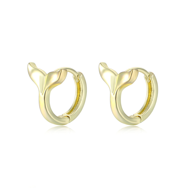 Korean Version Of Summer Sea People Fishtail Ear Buckle Female Cross-Border Small Fresh Dolphin Tail Earrings Earring Simple Earrings Item Picture