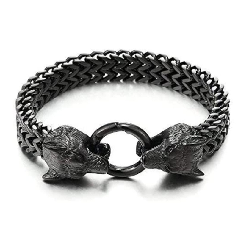 Nordic Mythology Titanium Steel Do Not Fade Bracelet Retro Personality Viking Bracelet Cross-Border Europe And The United States Men's Jewelry details Picture