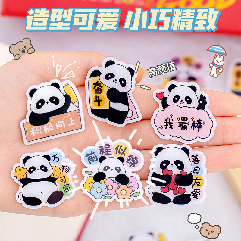 New cartoon acrylic inspirational Panda brooch pin style decorative gift cute bag DIY personality accessories Specification drawing