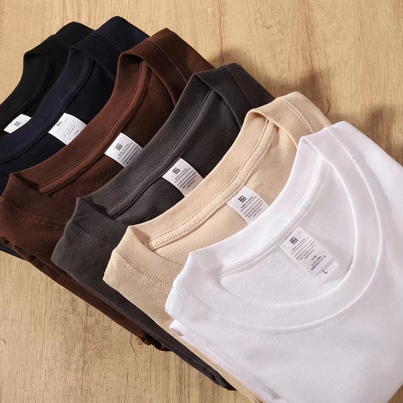 220g pure cotton Xinjiang combed cotton trendy brand solid color men's and women's loose round-neck long-sleeved base layer, customizable log supported Application Scenario