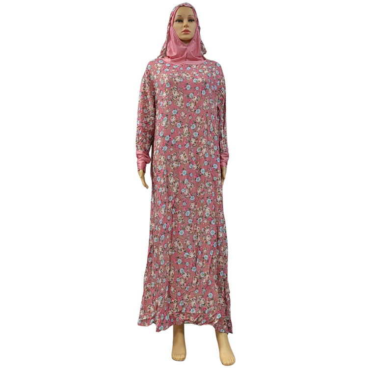 Factory Straight Cross-Border Hot Sales In The Middle East And The United States New Floral Retro Women's Worship Robes Double Hooded Robes details Picture
