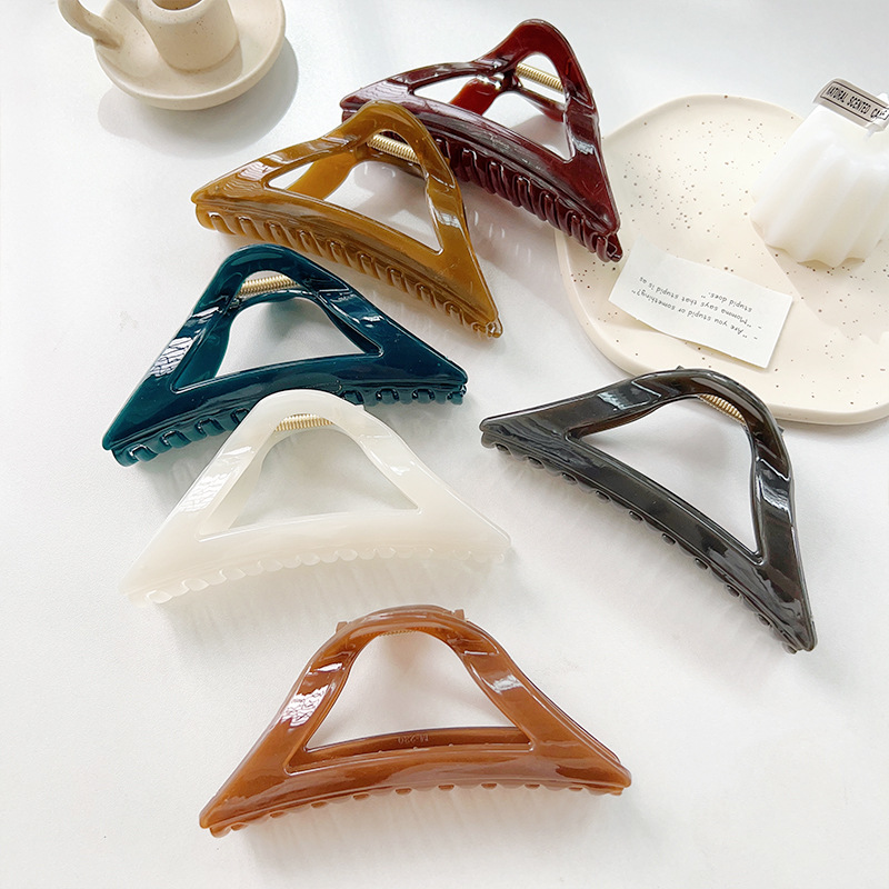White Deer With The Same Jelly Color Simple Large Triangle Clip Shark Clip Hair Accessories Hair Amount More Clip Head