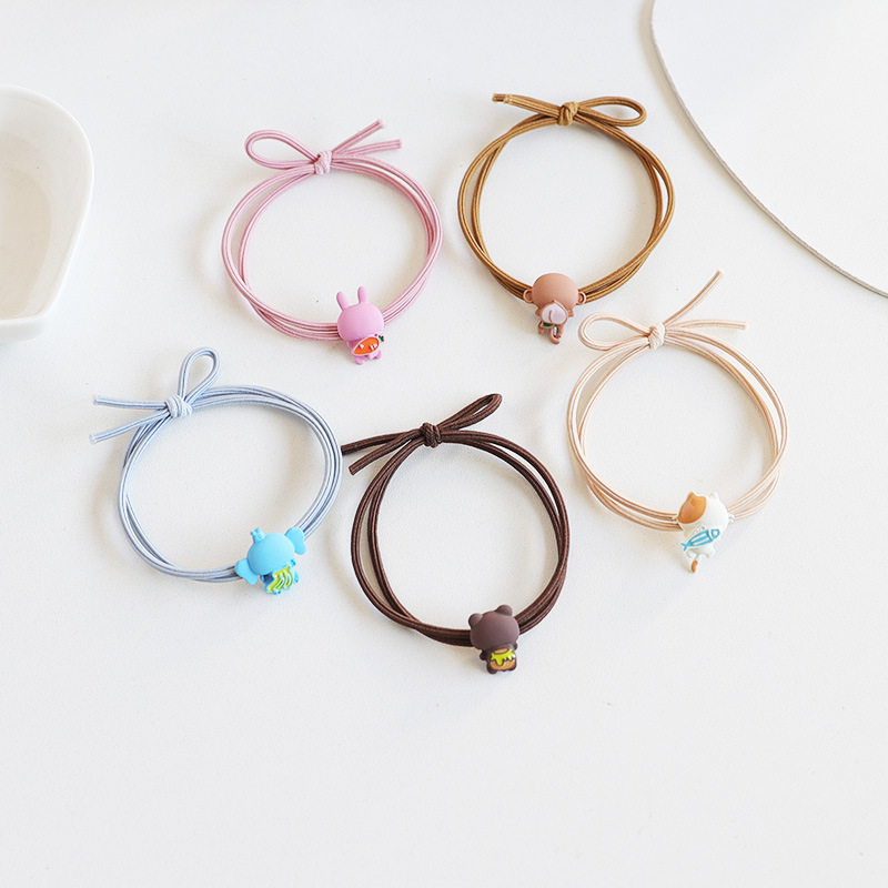 简约可爱猴子小猫高弹力发绳动物合金头绳少女网红ins扎头发皮筋