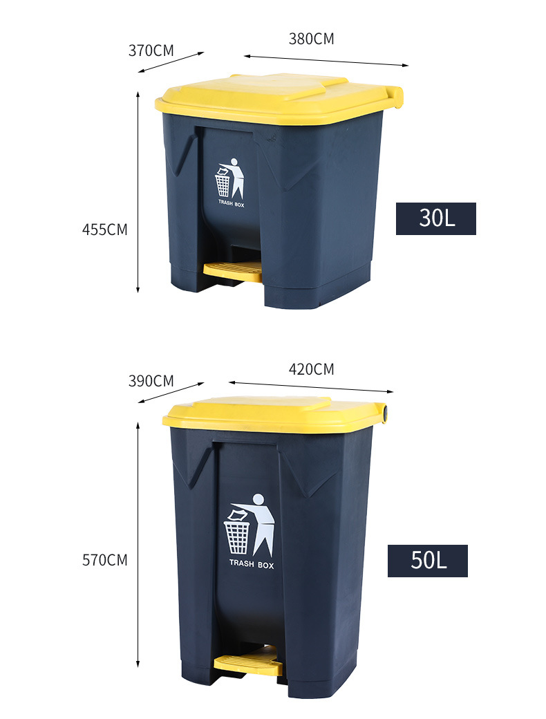 New Four-Color Classification Pedal Trash Can 30L50l Plastic Household Pedal Trash Can Classification Trash Can details Picture