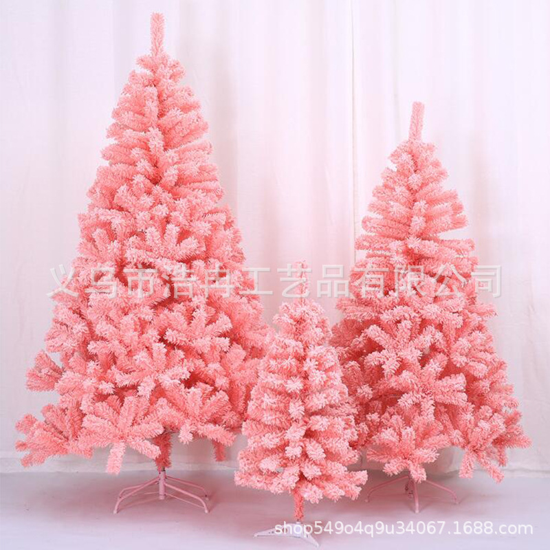 Christmas Pink Macaron Flocking Christmas Tree Decoration Export Christmas Tree Processing Customization Application Scenario