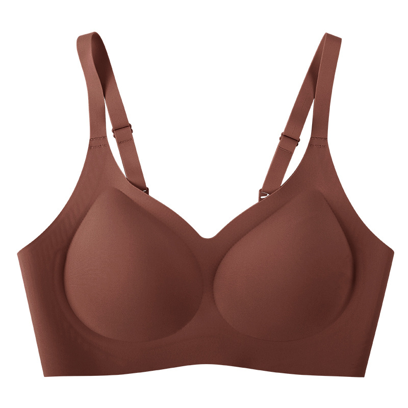 Fixed cup, no steel ring, jelly, seamless lingerie, women's small breasts gather to look larger, upper support, comfortable, outward expansion, adjustable bra Item Picture