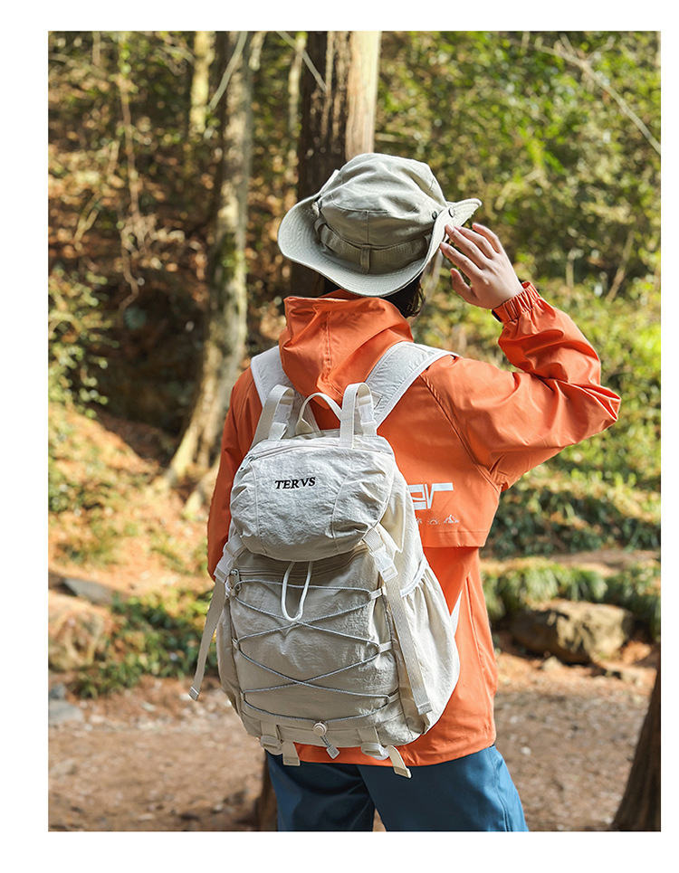 跨境双肩包男轻便登山包抽绳大容量户外旅行双肩包女大学生书包女详情8