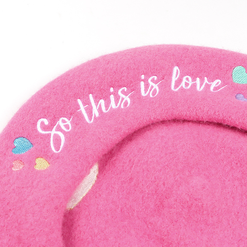 2022 Factory Manufacturer French Embroidered Beret Wool Material Hats Application Scenario