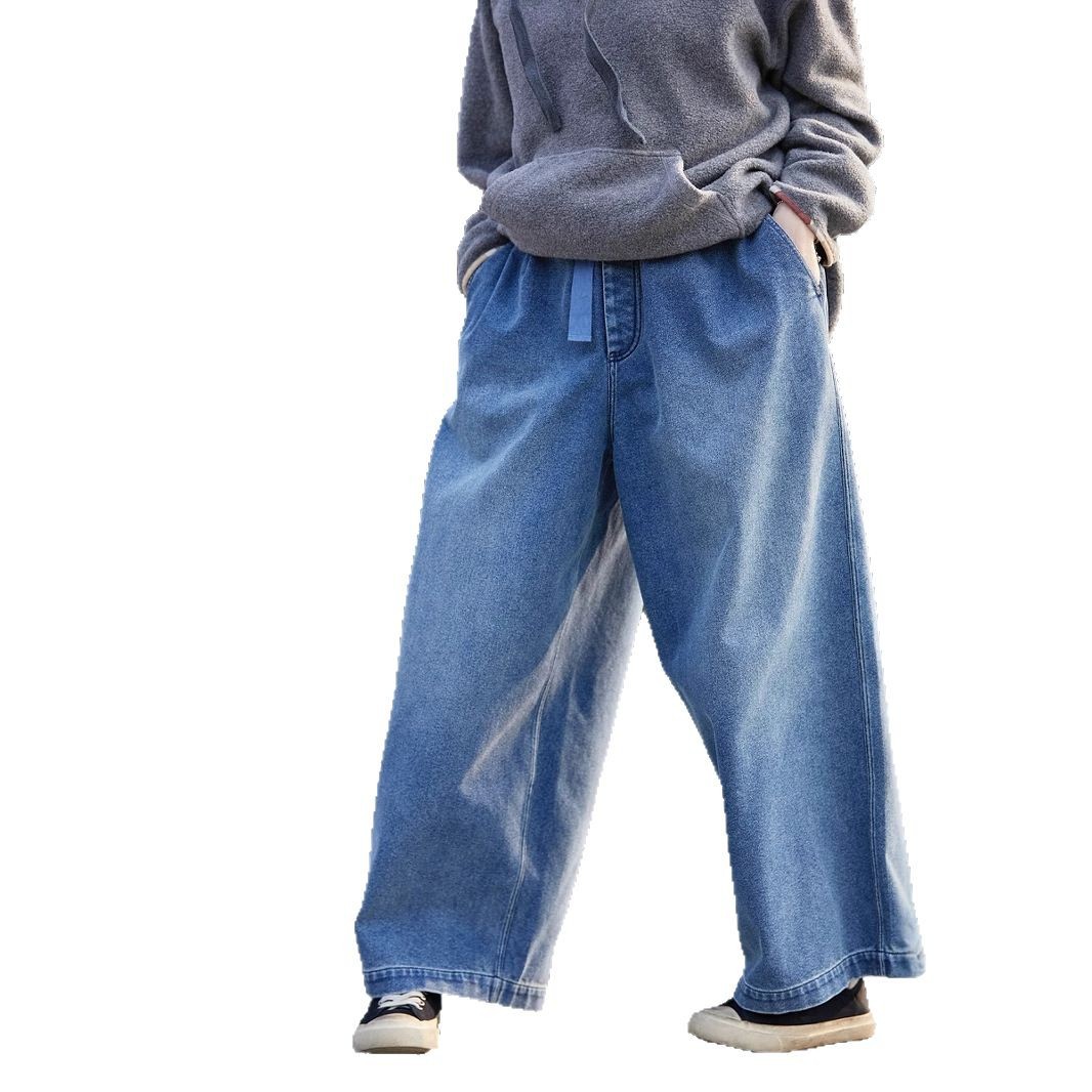 Spring and Autumn 2025 vintage blue, artistic, niche, tight-waisted traditional washed and brushed casual jeans for teenagers Item Picture