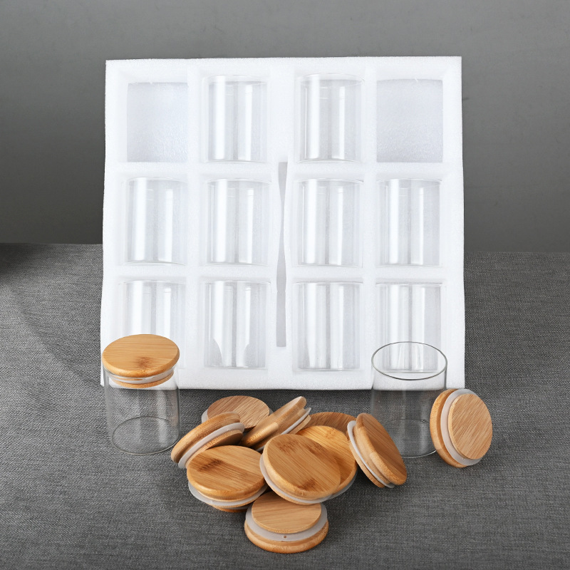 A 12-piece set of bamboo lid glass seasoning jars Application Scenario