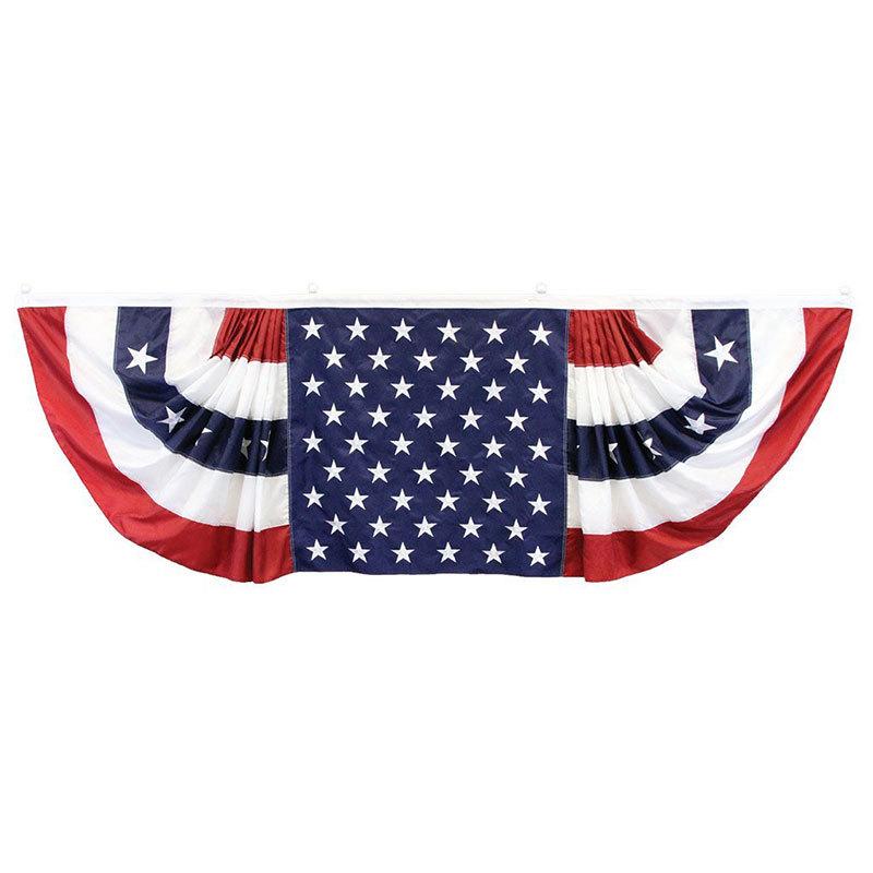 Cross-border Independence Day fan-shaped flag long banner, polyester 77*270cm courtyard guardrail decoration National Day flag wholesale pic 12